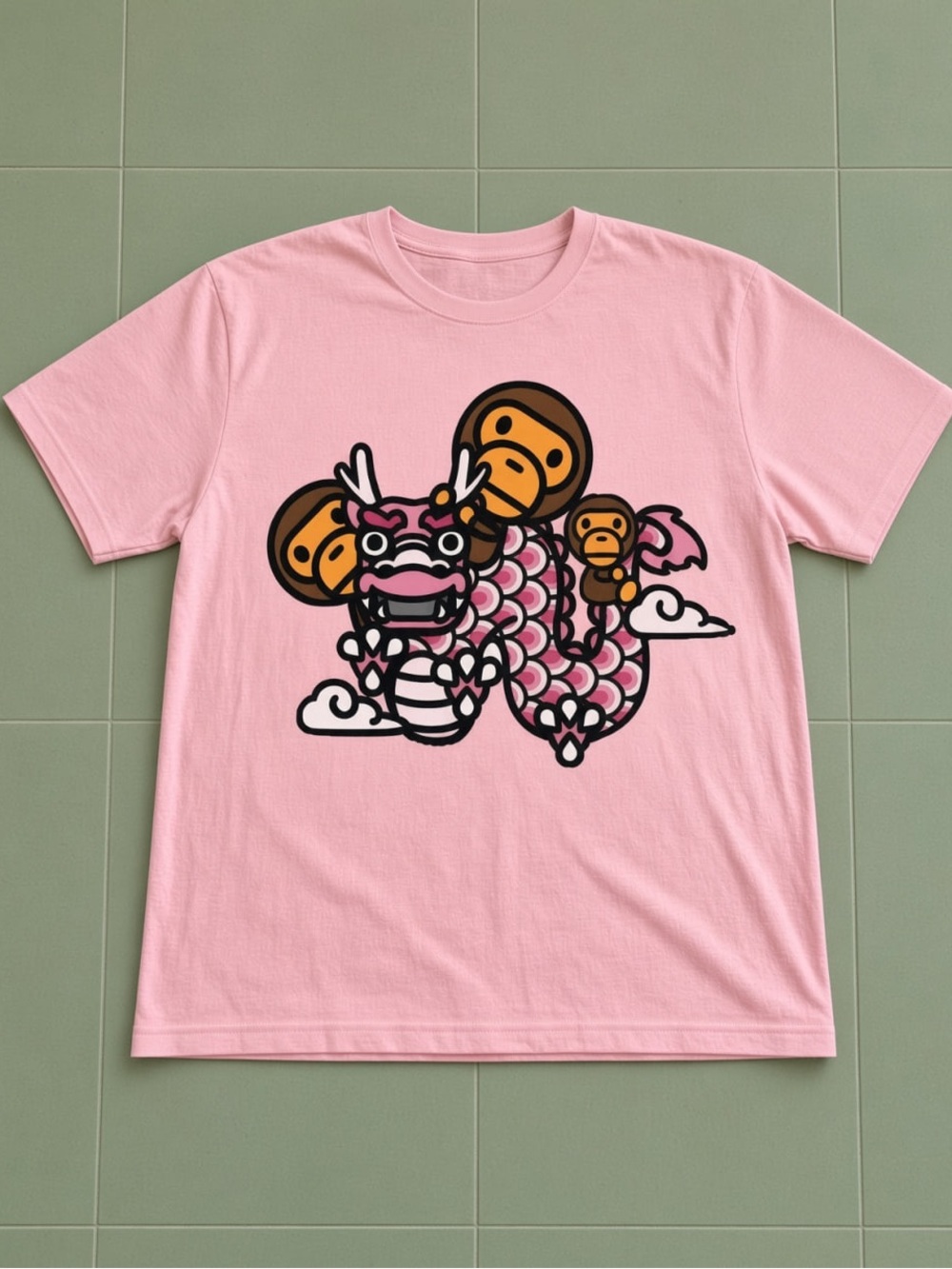 Gildan Pink Dragon Graphic Short Sleeve Tee